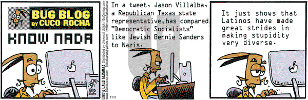 La Cucaracha on Tuesday November 3, 2015 Comic Strip