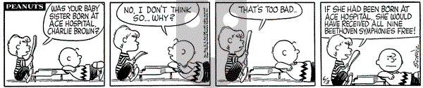 Peanuts on Wednesday June 3, 1959 Comic Strip