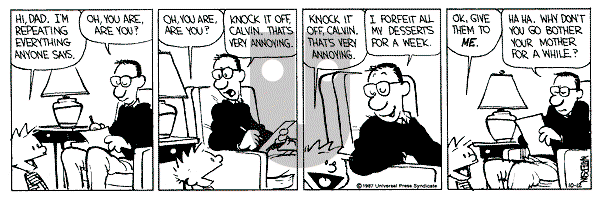 Calvin and Hobbes - Monday October 12, 1987 Comic Strip
