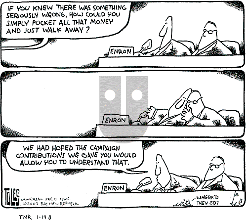 Tom Toles - Sunday January 20, 2002 Comic Strip