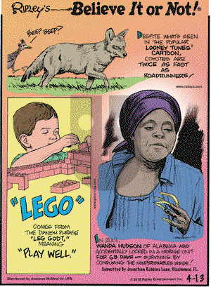 Ripley's Believe It or Not on Tuesday April 13, 2021 Comic Strip