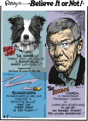 Ripley's Believe It or Not on Saturday April 7, 2012 Comic Strip