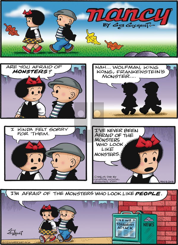 Nancy on Sunday November 6, 2016 Comic Strip