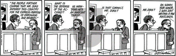 Doonesbury on Wednesday September 5, 1979 Comic Strip