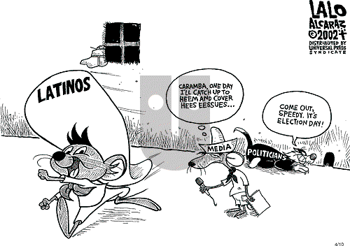 Lalo Alcaraz on Wednesday April 10, 2002 Comic Strip