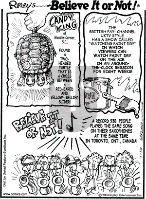 Ripley's Believe It or Not on Saturday July 10, 2004 Comic Strip