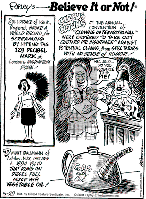 Ripley's Believe It or Not on Tuesday May 29, 2001 Comic Strip