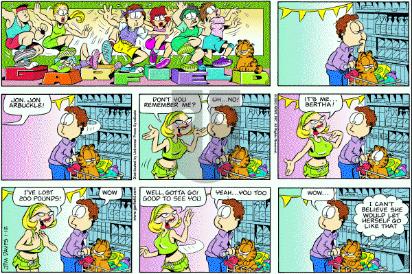 Garfield - Sunday January 12, 2003 Comic Strip