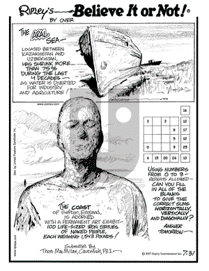 Ripley's Believe It or Not on Tuesday July 31, 2007 Comic Strip
