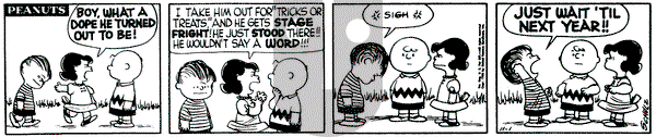 Peanuts on Thursday November 1, 1956 Comic Strip