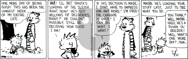Calvin and Hobbes - Monday December 24, 2012 Comic Strip