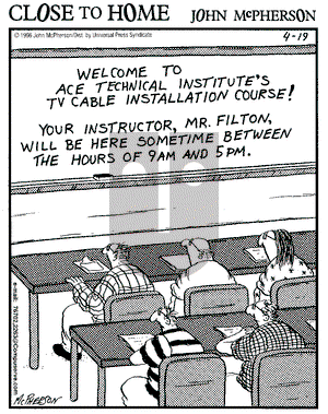 Close to Home on Friday April 19, 1996 Comic Strip