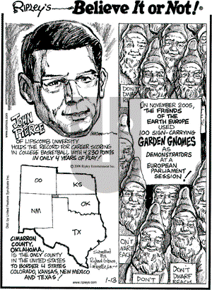 Ripley's Believe It or Not on Friday January 13, 2006 Comic Strip