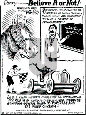 Ripley's Believe It or Not on Saturday August 15, 1998 Comic Strip