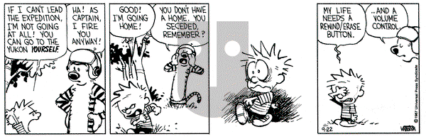 Calvin and Hobbes on Tuesday September 22, 1987 Comic Strip