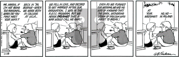Doonesbury on Friday November 28, 1975 Comic Strip