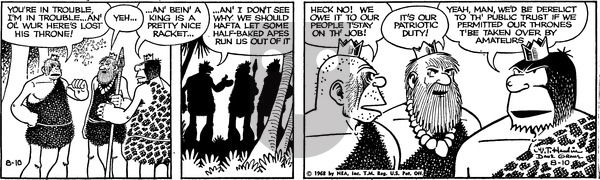 Alley Oop on Saturday August 10, 1968 Comic Strip