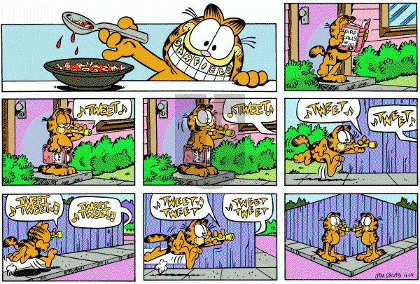 Garfield on Sunday April 14, 1991 Comic Strip
