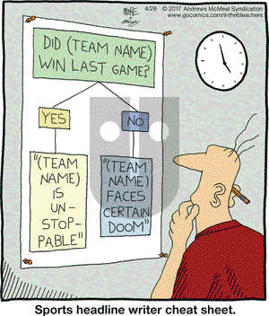 In the Bleachers on Friday April 28, 2017 Comic Strip