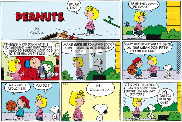 Peanuts on Sunday August 22, 1999 Comic Strip