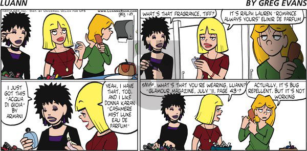 Luann on Sunday January 29, 2012 Comic Strip
