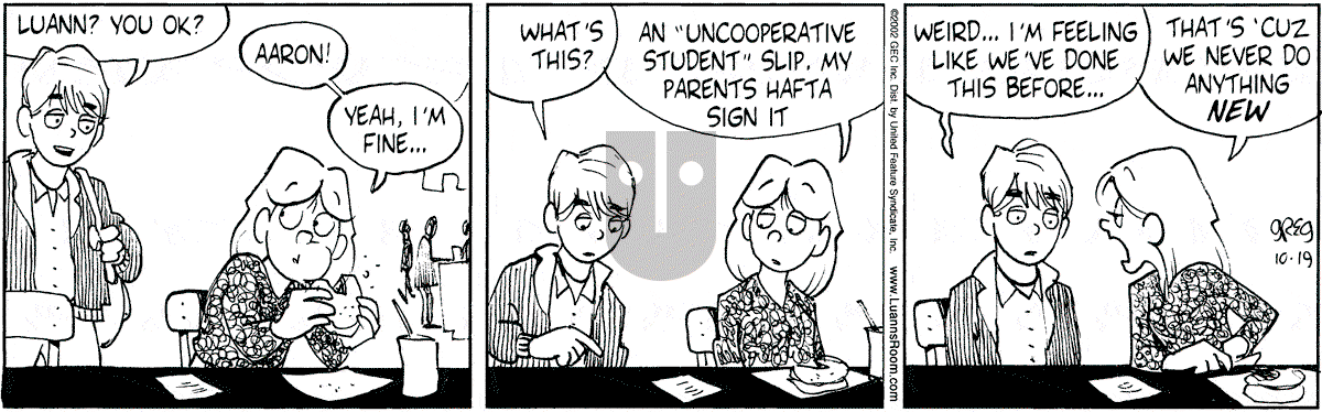 Luann - Saturday October 19, 2002 Comic Strip