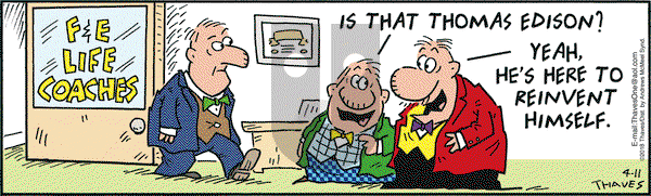 Frank and Ernest on Wednesday April 11, 2018 Comic Strip