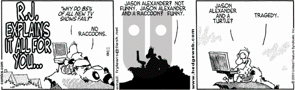 Over the Hedge on Thursday November 8, 2001 Comic Strip