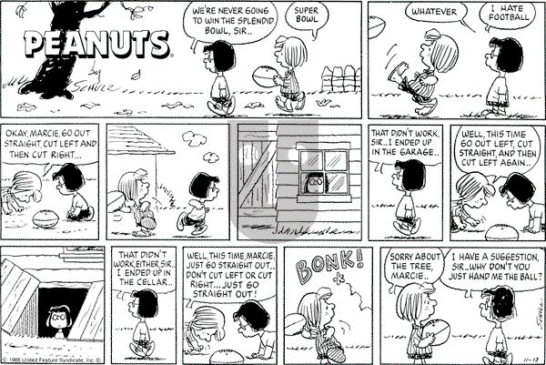 Peanuts - Sunday November 13, 1988 Comic Strip