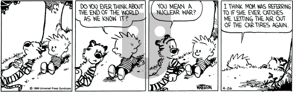 Calvin and Hobbes on Saturday April 26, 1986 Comic Strip