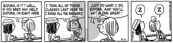 Peanuts on Wednesday September 5, 1984 Comic Strip