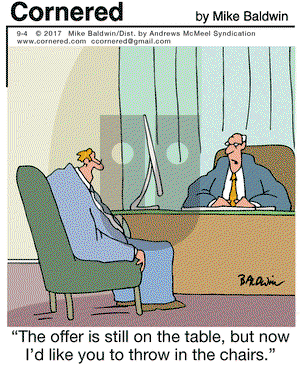 Cornered on Monday September 4, 2017 Comic Strip
