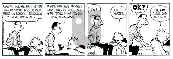Calvin and Hobbes on Thursday March 5, 1987 Comic Strip