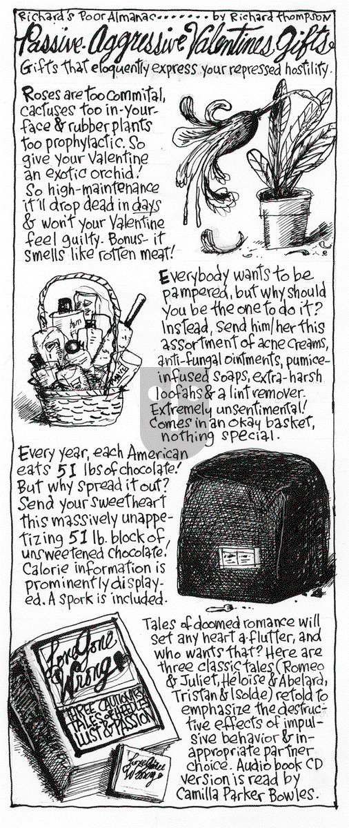 Richard's Poor Almanac on Friday February 13, 2015 Comic Strip