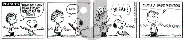 Peanuts on Thursday February 25, 1971 Comic Strip