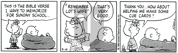 Peanuts on Saturday September 10, 1994 Comic Strip