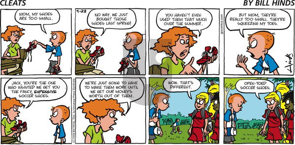 Cleats on Sunday September 28, 2008 Comic Strip