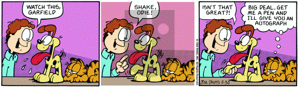 Garfield on Saturday May 30, 1992 Comic Strip