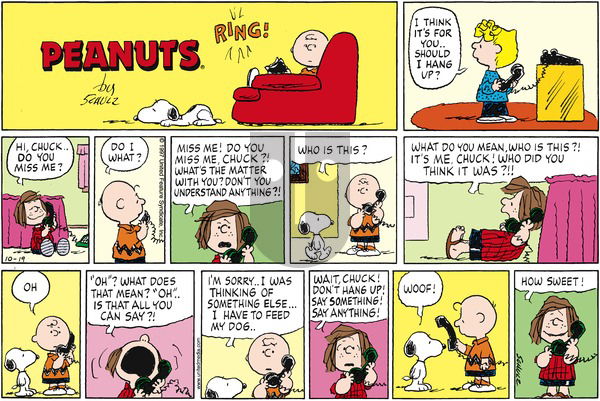 Peanuts on Sunday October 19, 1997 Comic Strip