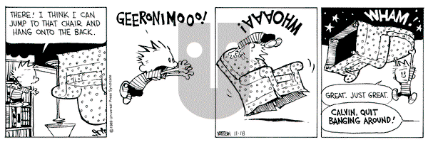 Calvin and Hobbes on Saturday November 18, 1989 Comic Strip