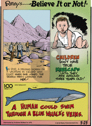 Ripley's Believe It or Not on Saturday May 25, 2019 Comic Strip