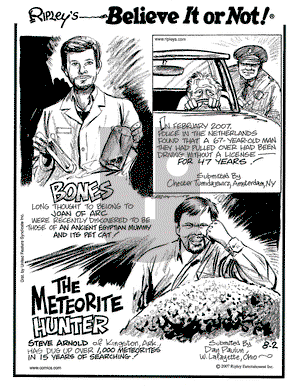 Ripley's Believe It or Not on Thursday August 2, 2007 Comic Strip