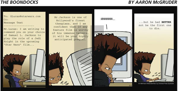 The Boondocks on Sunday May 9, 1999 Comic Strip