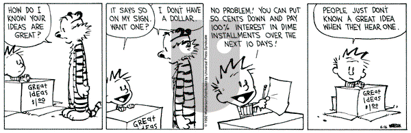 Calvin and Hobbes on Tuesday June 16, 1992 Comic Strip