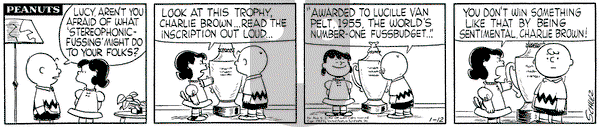Peanuts on Saturday January 12, 1957 Comic Strip