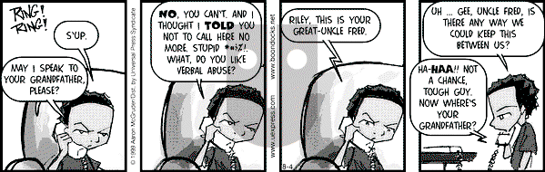 The Boondocks - Wednesday August 4, 1999 Comic Strip