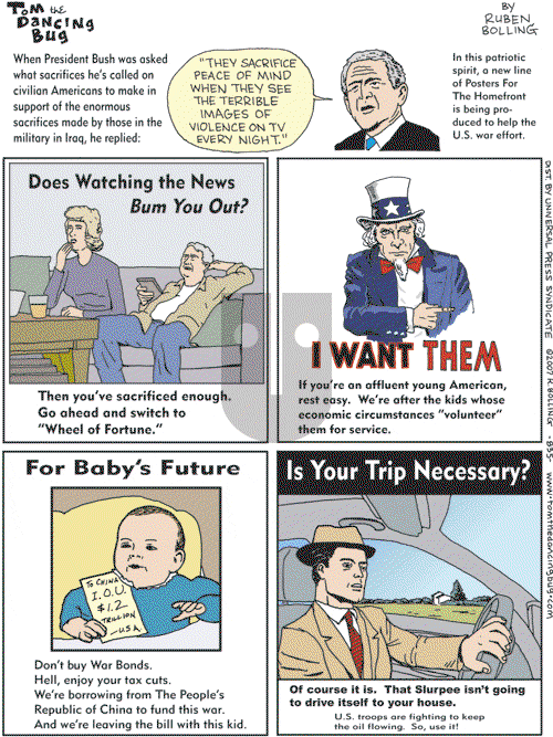 Tom the Dancing Bug on Saturday January 27, 2007 Comic Strip