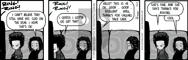 The Boondocks - Monday December 3, 2001 Comic Strip