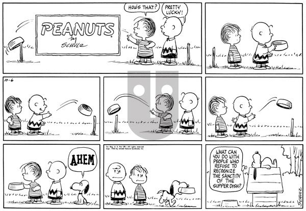 Peanuts on Sunday October 6, 1963 Comic Strip