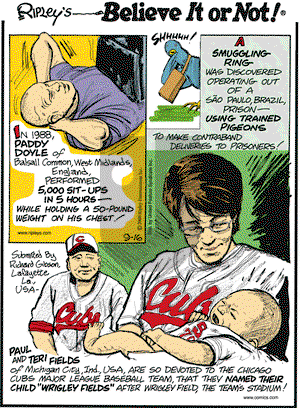 Ripley's Believe It or Not - Tuesday September 16, 2008 Comic Strip
